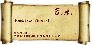 Bombicz Arvid névjegykártya